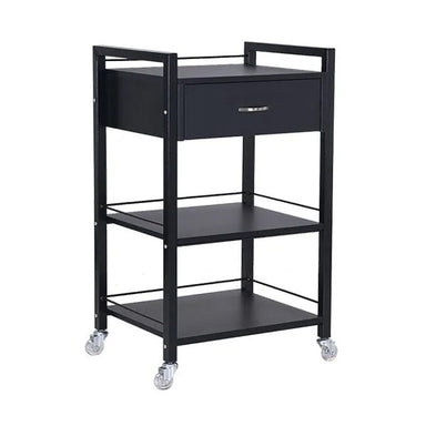 DSSE Bella 1 Draw Beauty Trolley Black Front Side View