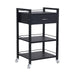 DSSE Bella 1 Draw Beauty Trolley Black Front Side View