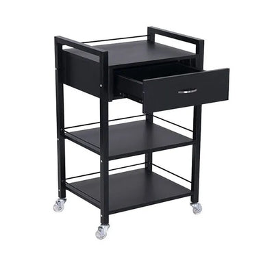 DSSE Bella 1 Draw Beauty Trolley Black Open View