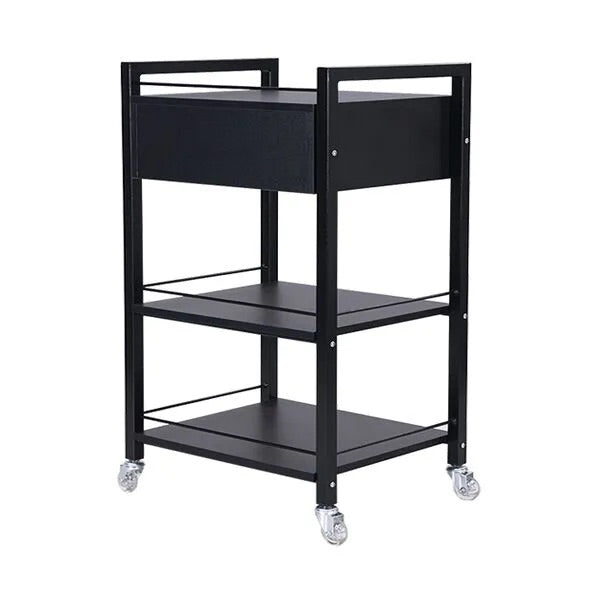 DSSE Bella 1 Draw Beauty Trolley Black Rear Side View