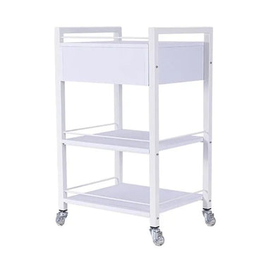 DSSE Bella 1 Draw Beauty Trolley White Rear Side View