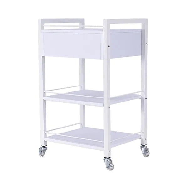 DSSE Bella 1 Draw Beauty Trolley White Rear Side View