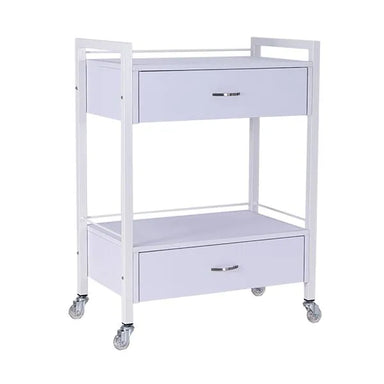 DSSE Bella 2 Draw Beauty Trolley White Front Side View