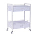 DSSE Bella 2 Draw Beauty Trolley White Front Side View