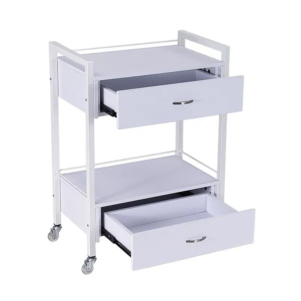 DSSE Bella 2 Draw Beauty Trolley White Open View