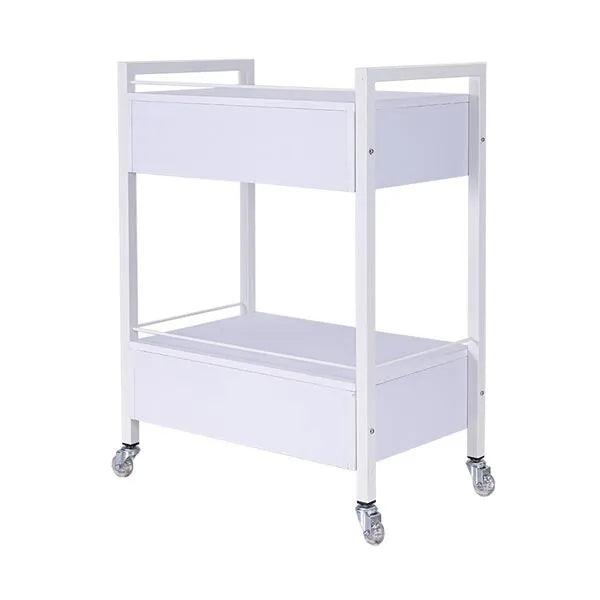 DSSE Bella 2 Draw Beauty Trolley White Rear Side View