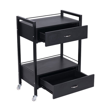 DSSE Bella 2 Draw Trolley Black Draws Open Front Side View