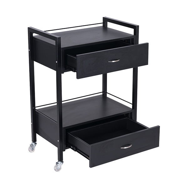 DSSE Bella 2 Draw Trolley Black Draws Open Front Side View