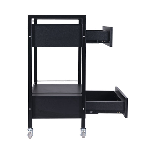 DSSE Bella 2 Draw Trolley Black Draws Open Side View