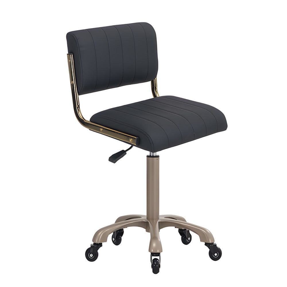 DSSE Chania Salon Stool Black Front Side View