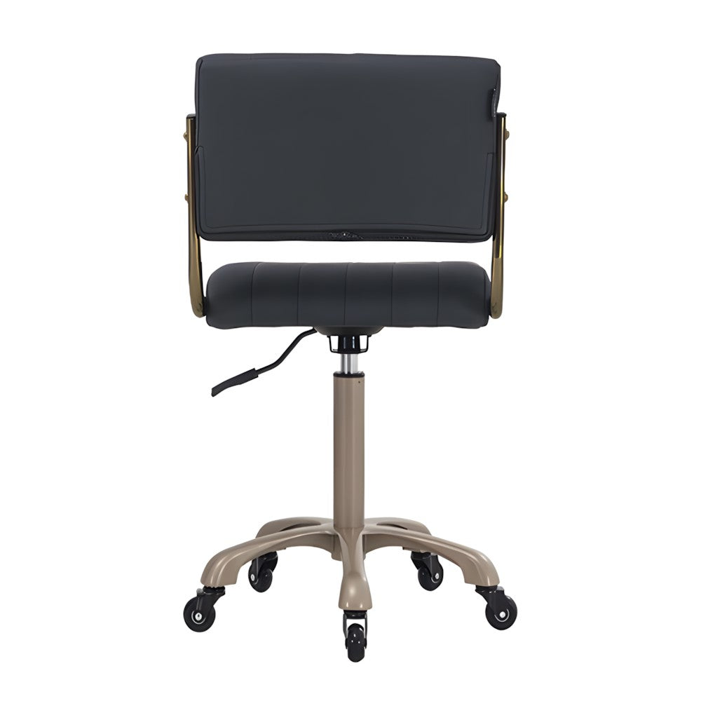 DSSE Chania Salon Stool Black Rear Side View