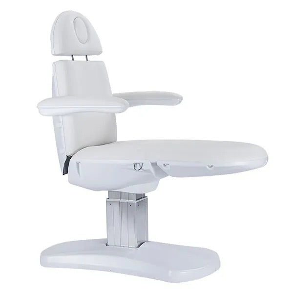DSSE Cosmedica Treatment Bed White Foot Rest Extended Front Side View