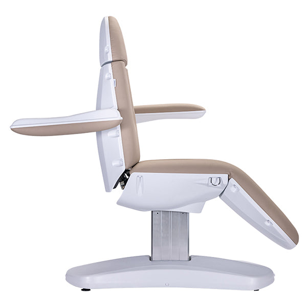 DSSE Cosmedica with Incline Treatment Bed Latte Arm Rest Rotated Side View