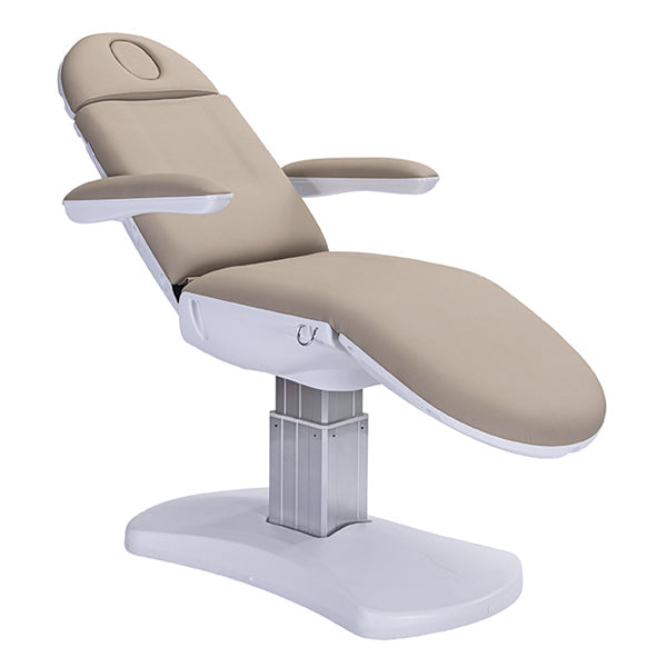DSSE Cosmedica with Incline Treatment Bed Latte Reclined Front Side View