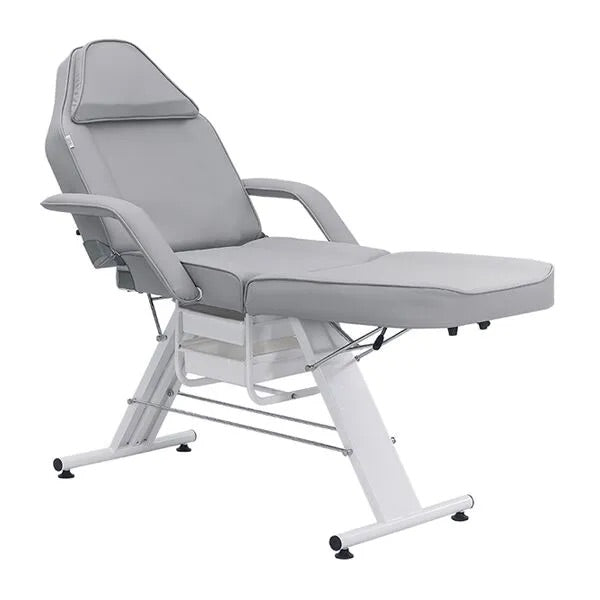 DSSE Cosmos 700 Beauty Bed Grey Foot Rest Extended Front Side View