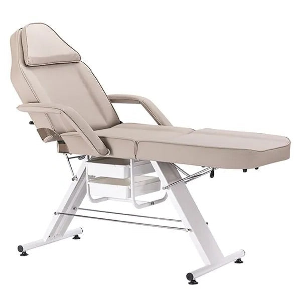 DSSE Cosmos 700 Beauty Bed Latte Reclined Front Side View