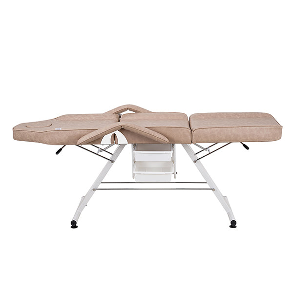 DSSE Cosmos 700 Beauty Bed Taupe Reclined Side View