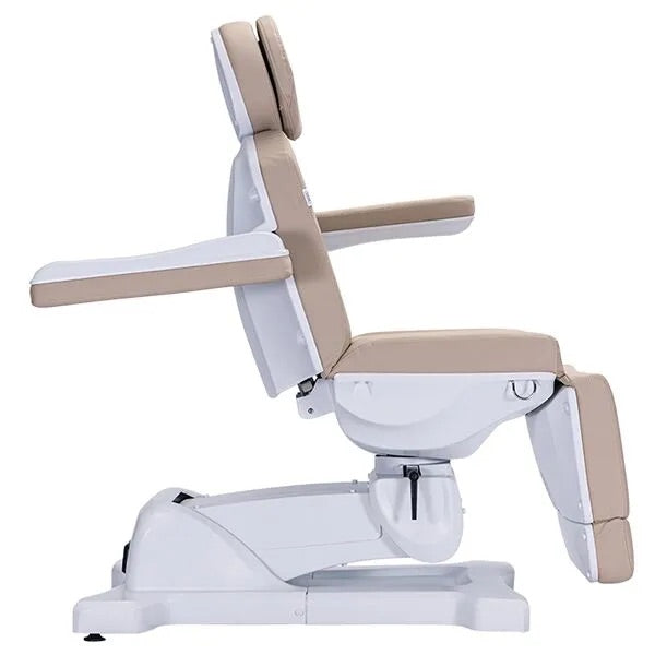 DSSE Decima Rotatable Treatment Bed Latte Arm Rest Rotated Side View