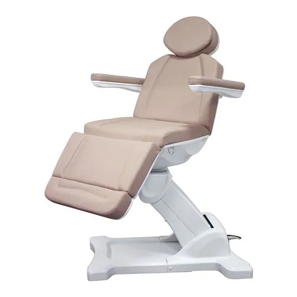 DSSE Decima Rotatable Treatment Bed Latte Rotated Front Side View