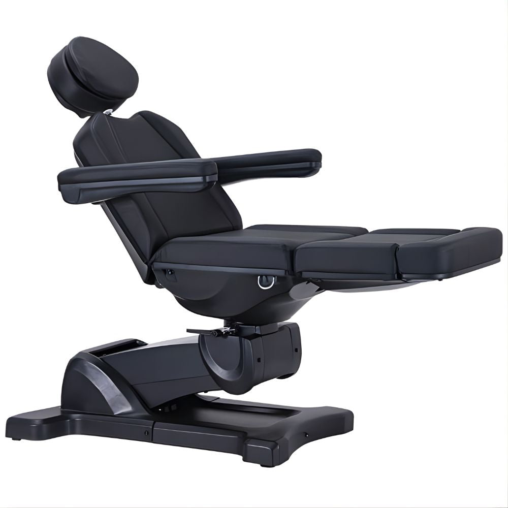 DSSE Decima Treatment Bed Black Leg Rest Extended Front Side View