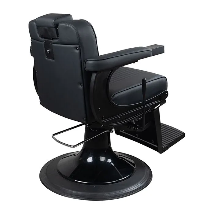 DSSE Duke Barber Chair Black Rear Side View