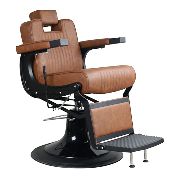DSSE Duke Barber Chair Tan Front Side View