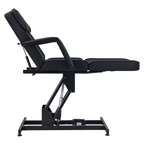 DSSE Electric 1 Motor Beauty Bed Black Foot Rest Extended Side View