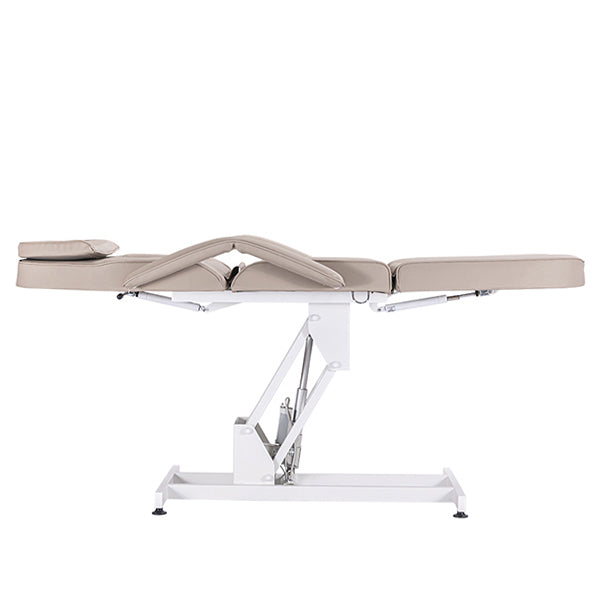 DSSE Electric 1 Motor Beauty Bed Latte Reclined Side View