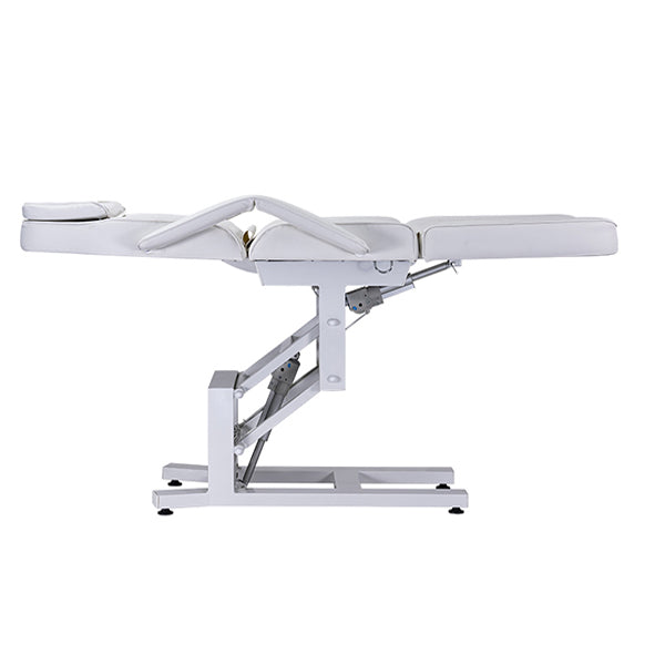 DSSE Electric 3 Motor Beauty Bed White Flat Position Side View