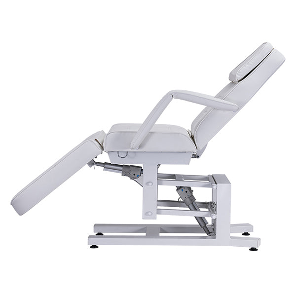 DSSE Electric 3 Motor Beauty Bed White Reclined Side View