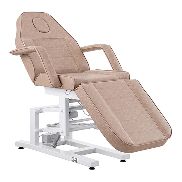 DSSE Electric Bed 3 Motor Beauty Bed Taupe Insert Pillow Front Side View