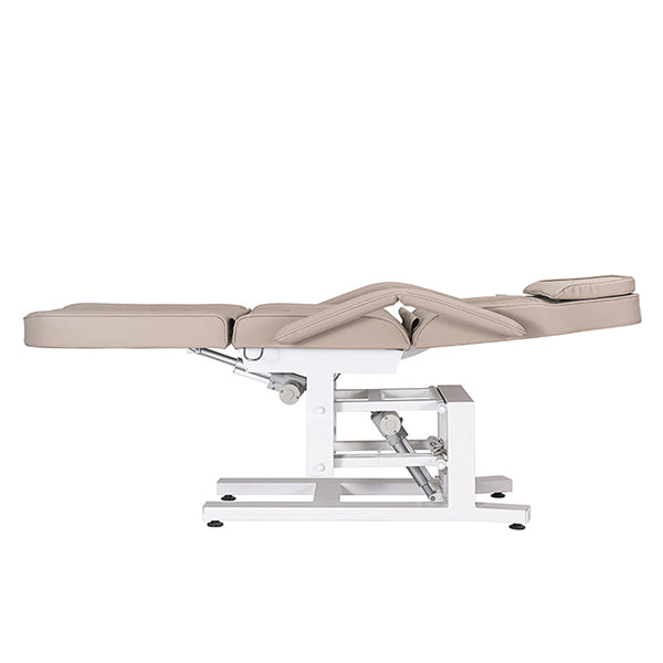 DSSE Electric Bed 3 Motor Latte Flat Position Side View