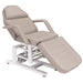 DSSE Electric Bed With Heating Function Latte Reclined Front Side View
