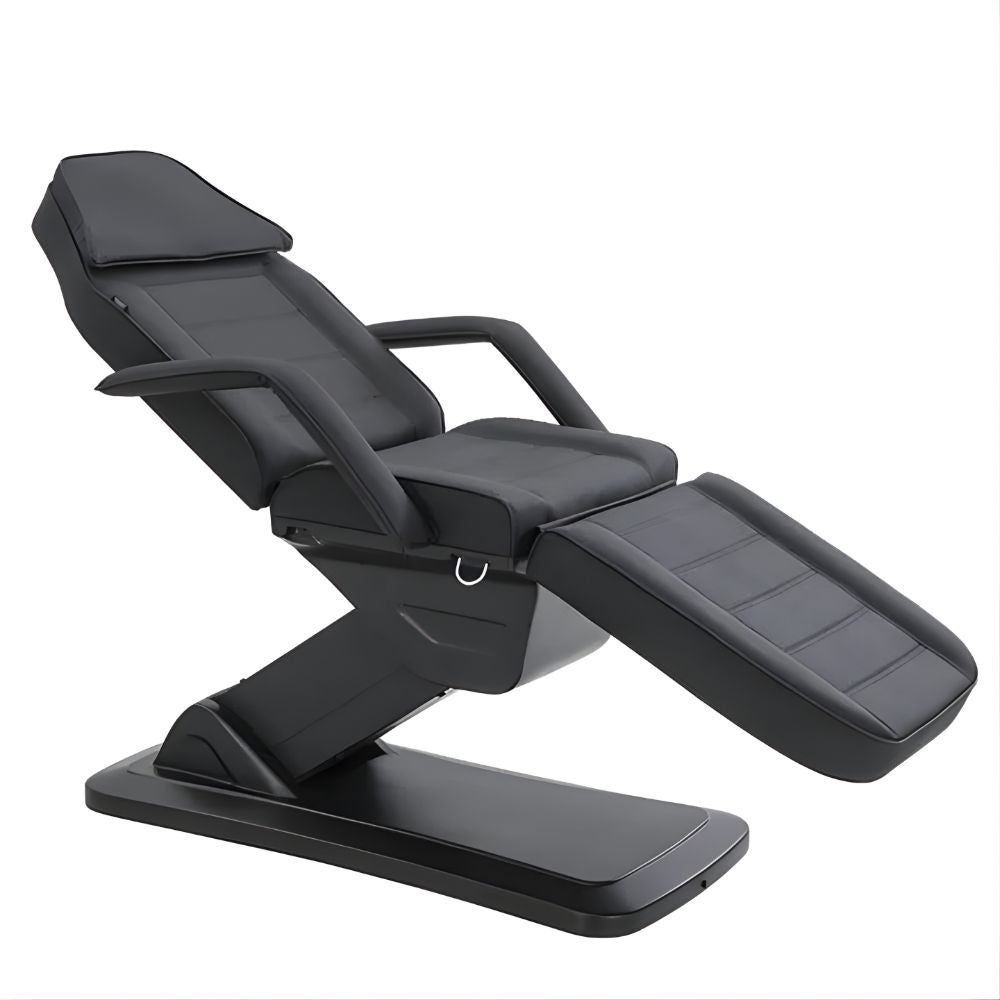 DSSE Elysea Treatment Bed Black Reclined Pillow Front Side View