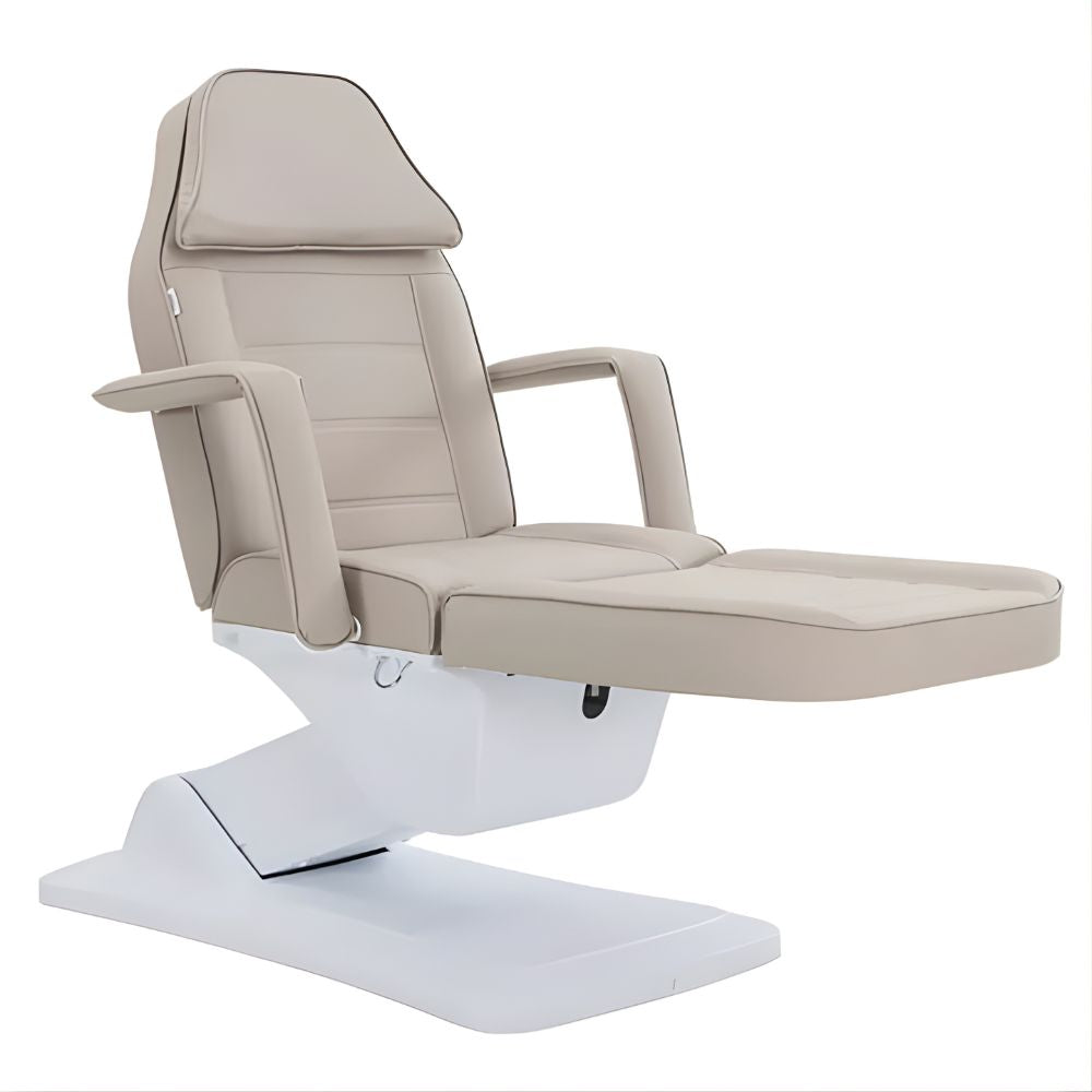 DSSE Elysea Treatment Bed Latte Foot Rest Extended Front Side View