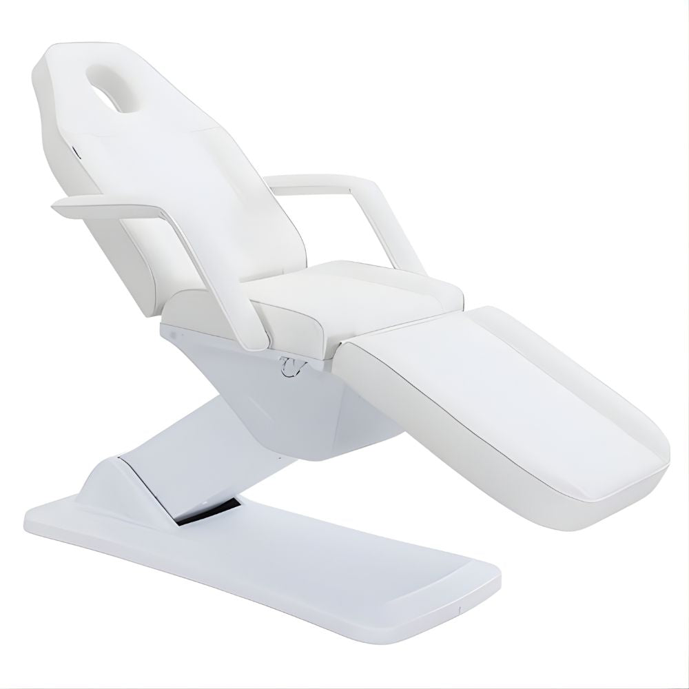 DSSE Elysea Treatment Bed White Face Hole Front Side View