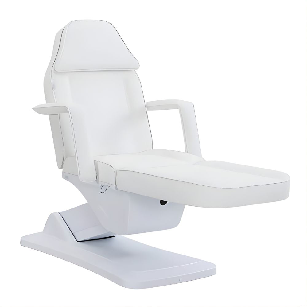 DSSE Elysea Treatment Bed White Foot Rest Extended Front Side View