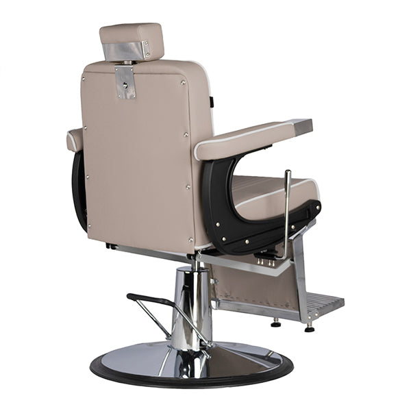 DSSE Gagliano Barber Chair Latte Rear Side View