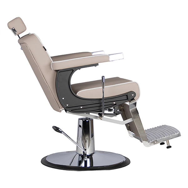 DSSE Gagliano Barber Chair Latte Reclined Side View