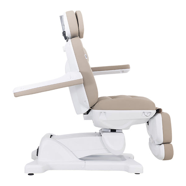 DSSE Lotus 4 Motor Treatment Bed Latte Arm Rest Rotated Side View