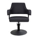 DSSE Lucy Salon Styling Chair Black Matt Black Round Base Front View