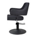 DSSE Lucy Salon Styling Chair Black Matt Black Round Base Side View