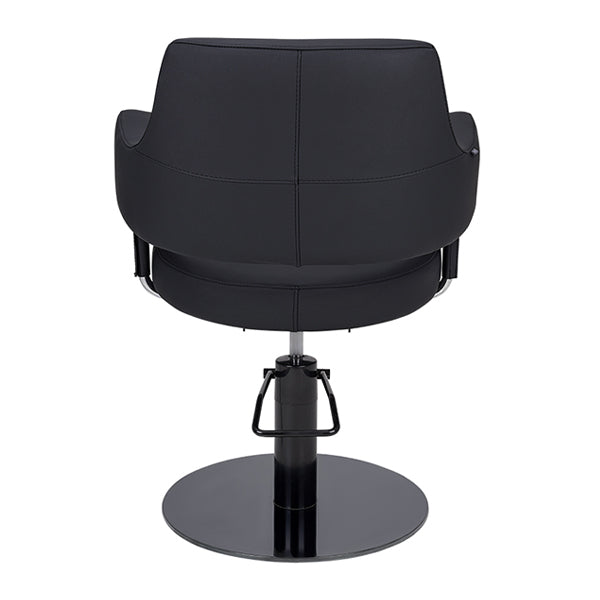 DSSE Lucy Salon Styling Chair Black Round Base Front Rear View