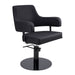DSSE Lucy Salon Styling Chair Black Round Base Front Side View