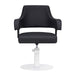 DSSE Lucy Salon Styling Chair Black White Round Base Front View