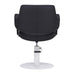 DSSE Lucy Salon Styling Chair Black White Round Base Rear View