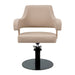 DSSE Lucy Salon Styling Chair Latte Black Round Base Front View