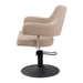 DSSE Lucy Salon Styling Chair Latte Matt Black Round Base Side View