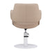 DSSE Lucy Salon Styling Chair Latte White Round Base Rear View