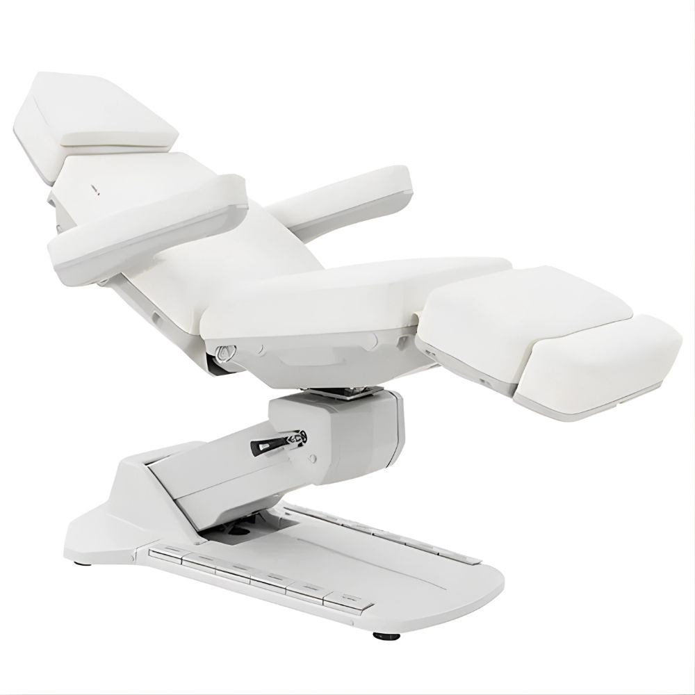 DSSE Lumina Treatment Bed White Reclined Front Side View